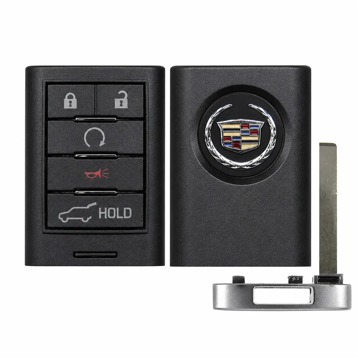 Car Remote Key, Compact 315 MHz 5B-Button All-Seasons Replacement Smart Key Fob for 2010-2015 Cadillac SRX with Battery, FCC# NBG009768T - 22865375