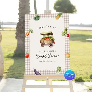 Farmers Market Bridal Shower Welcome Sign Boho Shes Off The Market Bachelorette Entrance Signboard Country Large Garden Yard Sign BR41