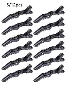 5/12pcs multifunctional hair styling split clip positioning zone crocodile clip suitable for professional hairdressers, women's hair clips, plastic anti slip hair clips, professional hair clips, hair salon zone clips, Non Slip Clips