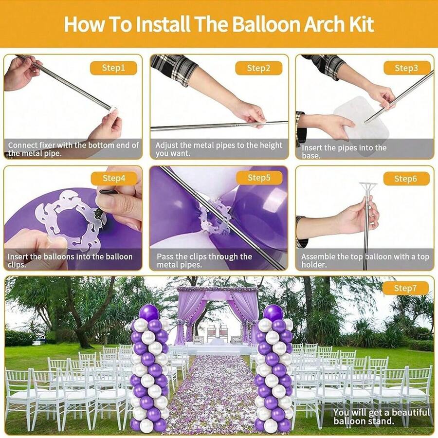 1/2/4 Set Balloon Column Stand Kit For Floor Set Balloon Arch Stands, Height Adjustable Balloon Tower Pillar With Bases Reusable Metal Telescopic Design For Graduation, Wedding,Birthday Party Decoration