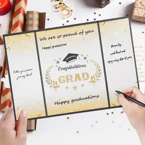 1Set Graduation Signature Book Set with Digital Stickers, Perfect for High School and University Graduations, Classmate Blessing Sign-In Book
