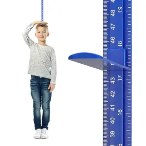 3D Removable Growth Chart Stick, Wall Mounted 79 inch Splicing Height Measure Ruler for Kids Baby Children Adult Nursery, Blue
