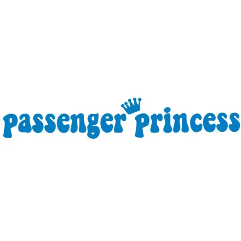 Passenger Princess Blue Vinyl Rearview Mirror Pair Decal Sticker for Car Interior Personalized Fun Design "Passenger Princess" Text Decor