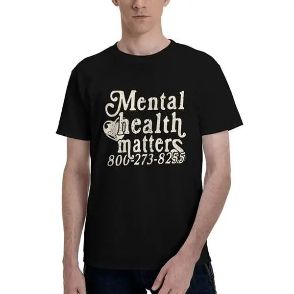 [Halloween T-shirt] (180g T-Shirt) MENTAL HEALTH MATTERS Printed Short-Sleeved T-Shirt. Men's Summer Round Neck Short Sleeve T-Shirt, Fashion Printed T-Shirt
