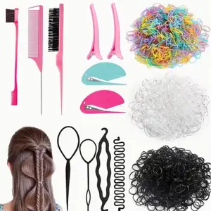 Girls' Hair Braiding Kit, Includes Weaving Tools Comb Clips, Durable Easy-To-Use Accessories, Perfect for Girls Hairstyles, Hair Styling Tools