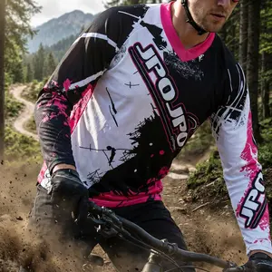 Kids Sporty Cycling Jersey - Long Sleeve, Breathable, Moisture-Wicking Downhill BMX Tops for 4-14 Years Boys/Girls, Powersports Athletic Wear for Mountain Biking, Comfortable Youth Bicycle Clothing, Sporty Jersey