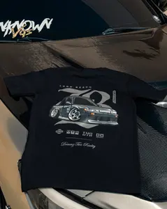Dreamz Two Reality S13 Long Beach FD T-Shirt  Black 100% Cotton Soft and Comfortable Soft Top for Everyday Wear