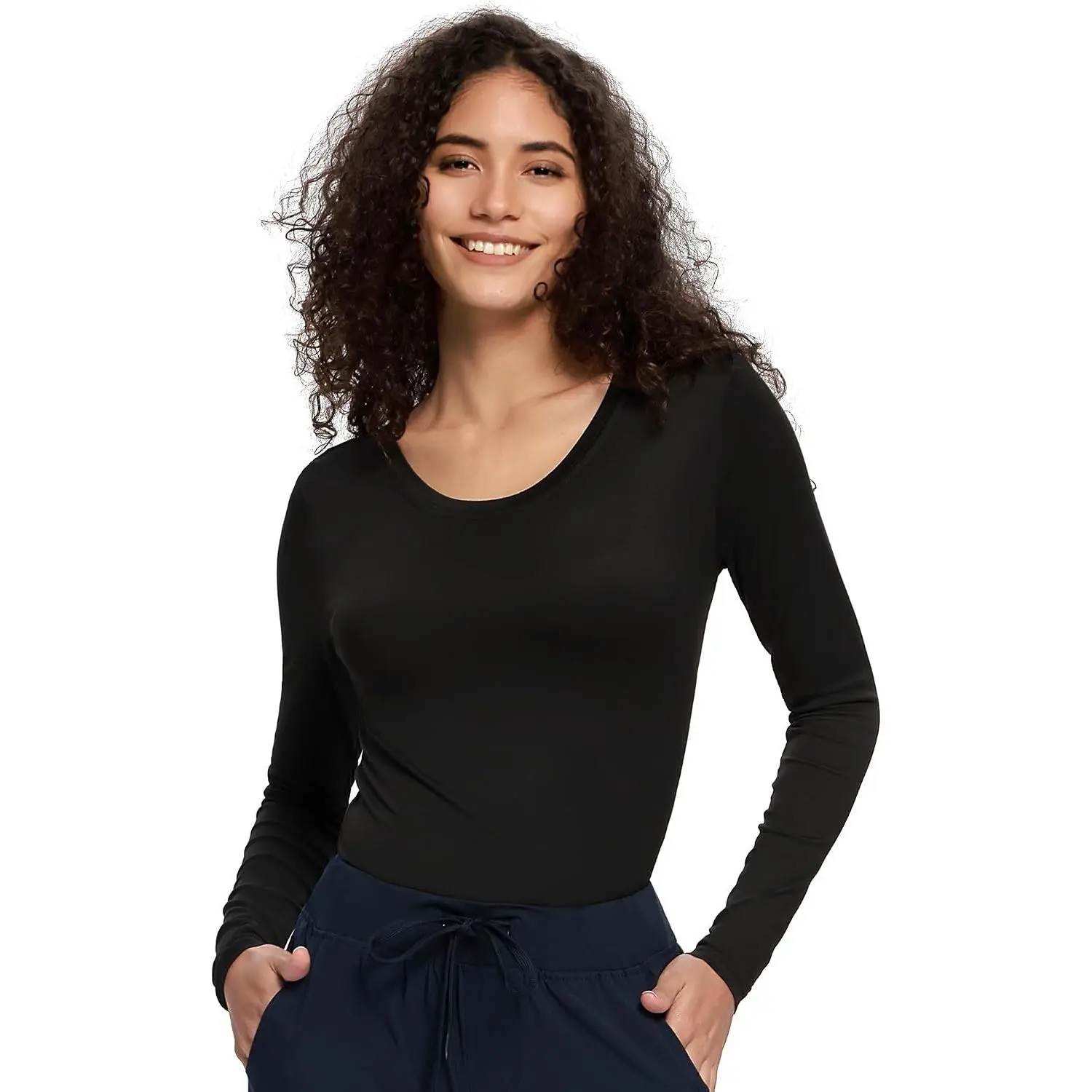 Women's Long Sleeve Underscrub Crew Neck Scrubs Undershirt - Soft Fabric Underscrub Top for Nurse, Comfortable and Breathable Scrubs Undershirts for Women Daily WorkGift