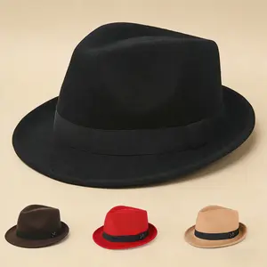 Unisex wool fedora, suitable for retro, casual, and other styles, enhancing your look. A retro British-style cowboy hat/fedress hat, perfect for gifting.