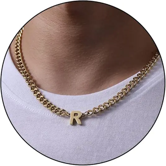 R letter necklace (gold)