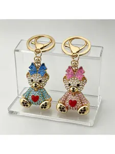 1PC Cute Cartoon Bear Keychain Alloy Pendant Key Ring for Bag Key Accessories Gift