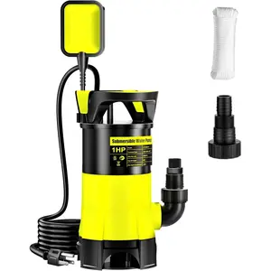 Submersible Water Pump 1HP 5300GPH High Flow Clean/Dirty Water Transfer Pump with Automatic Float ,26FT Long Cord,Sump Pump for Pool, Pond,Garden, Flooded Cellar, Aquarium and Irrigation
