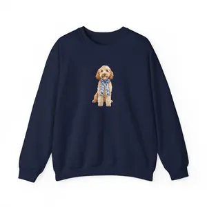 Preppy Chinoiserie Goldendoodle Crewneck Sweatshirt, Preppy Grand Millennial Goldendoodle Gift, Goldendoodle Lover Gift