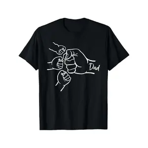 [Graphic Tees] Cotton  Fist Bump Dad Of Three Father Of 3 Daddy Happy Father's Day T-Shirt
