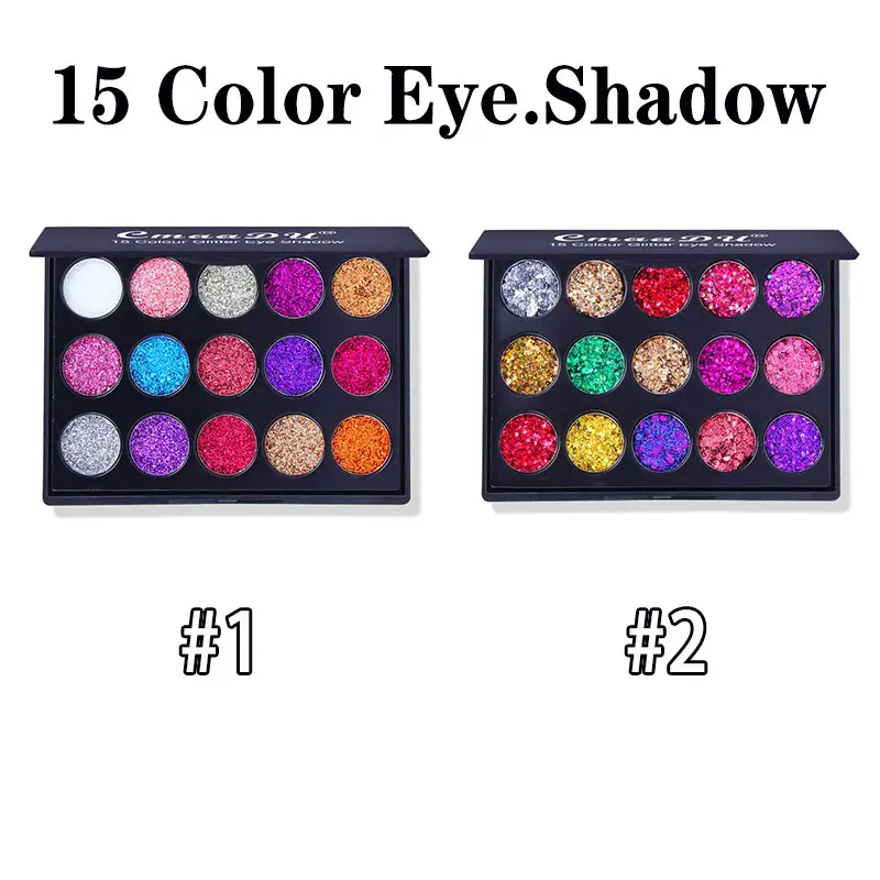 15-Color Glitter Eyeshadow Palette, Versatile Shimmering Glam Pack for Beginners & Makeup Enthusiasts, Glam Pack Glitter