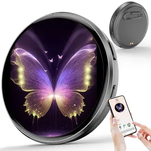 Digital Badge Pin 1.7" HD Touchscreen Smart Electronic Display Badge for Photos, GIFs & 15s Videos, Wireless Fast Transfer, 7-Color Cheering Lights for Cycling Safety, App Control Digital Pin for Backpacks