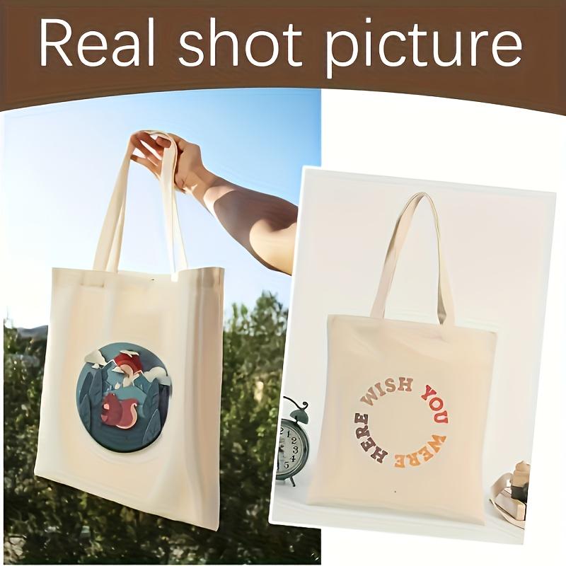 10-Pack Custom Logo/Text White Canvas Tote Bags – Heavy-Duty Reusable Large Shopping Bags with Branding, Bulk Orders for Promotional Events, Corporate Gifts and Supplies