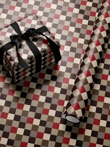 Fall Plaid Wrapping Paper Autumn Gift Wrap Checkered Design Fall Decor for Home Elegant Gift Wrap Tartan Plaid Traditional Gift Wrap Brown