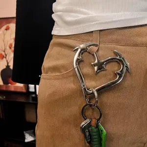 Heartbreaker Gothic Heart Keychain - Heavy Duty Zinc Alloy Carabiner for Keys & Bags - Bold Design Statement Accessory Fashion Accessory Unique Design Versatile Use