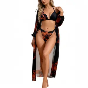 Women's 3 Piece Zebra Cheetah Bikini Sets Polka Dots Strapless Bathing Suit with Swimsuit Coverup swimsuit women onepieceswimsuit plus size swimsuits tankini women bathing suits for the summer swim sets for women women's swimsuits