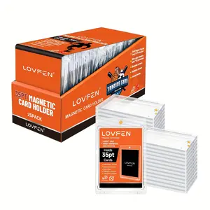 LOVFEN Ultra-Durable Magnetic Card Holder for 35pt Trading Cards, Gaming Cards, U-V Protectors Hard Plastic, Magnet Case, Sports, Baseball Cards Holder, Perfect Christmas and Halloween Gifts