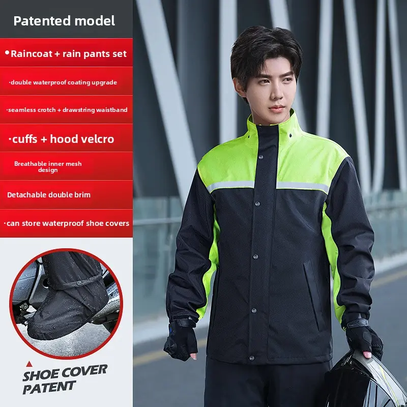 Black with green accents - with shoe covers