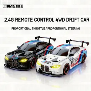 RC Speed Racing Car Rechargeable 4WD Dual Tires Remote Control Drift Car with Dual Batteries for Kids Teens RC Enthusiasts Futuristic Classic Design Indoor Play Enhances Control Skills with Proportional Throttle