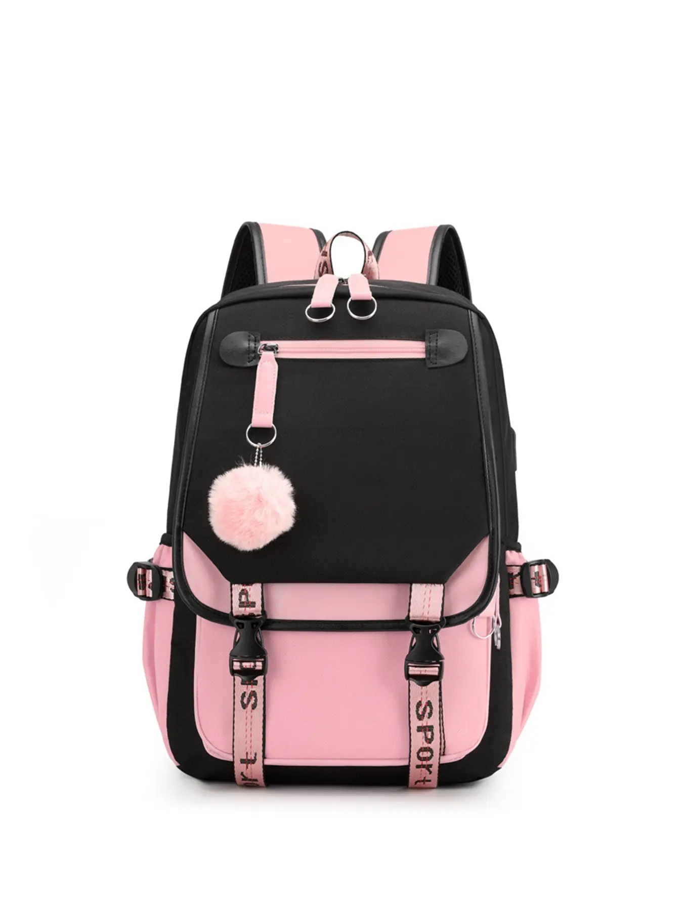1pc Women's Casual backpack with large capacity and zipper closure, Colorblock backpack, versatile, suitable for students, campus travel, work and commuting