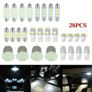 28pcs LED Interior Lights Bulbs Kit Car Dome Lamps 6000K Set, 31mm 6smd, 36mm 3smd, 41mm 16smd, T10 5smd, T10 0.2W, T10 4-SMD, 1157 22smd, Car Ambient Light, Car Atmosphere Lights