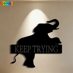 1pc Elephant Metal Wall Art, Motivational Elephant Statue Mural, Ideal Gift for New Year, Easter, Animal & Inspirational Decor Enthusiasts,  Metal Wall Decor , Perfect for Home Wall & Garden Fence, Encouraging Wall Art for Positive Living Enthusiasts