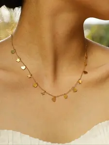 Women's Elegant Star & Heart Design Layered Necklace, Fashion Jewelry for Party, Daily Clothing Decor, Trendy All-match & Exquisite Jewelry for Birthday Gift