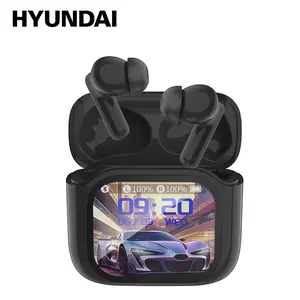 HYUNDAI Y48 Bluetooth 6.0 Earphones LED Display High Fidelity Waterproof Wireless Earbuds with Built-in Microphone for Office Sports Study Audio Calls Electronic Earbud Headset Black