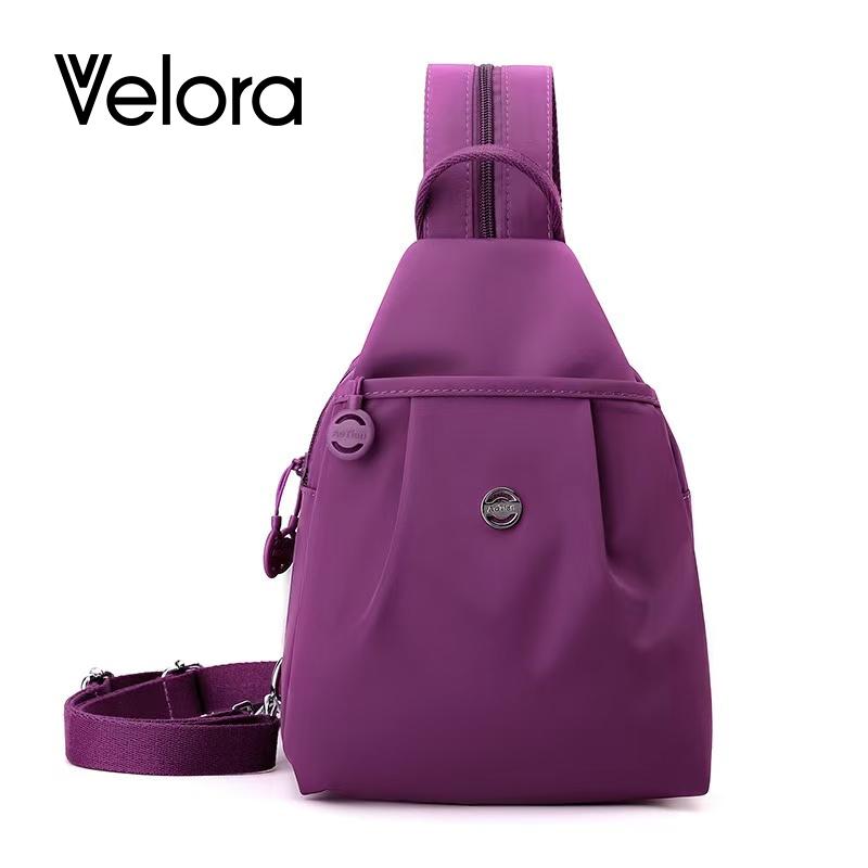 Velora Fashion Oxford Cloth Casual Backpack Messenger Bag Chest Bag with Side Pouch Adjustable Strap Zipper Pocket Inner Patch Pocket 30x21x14cm