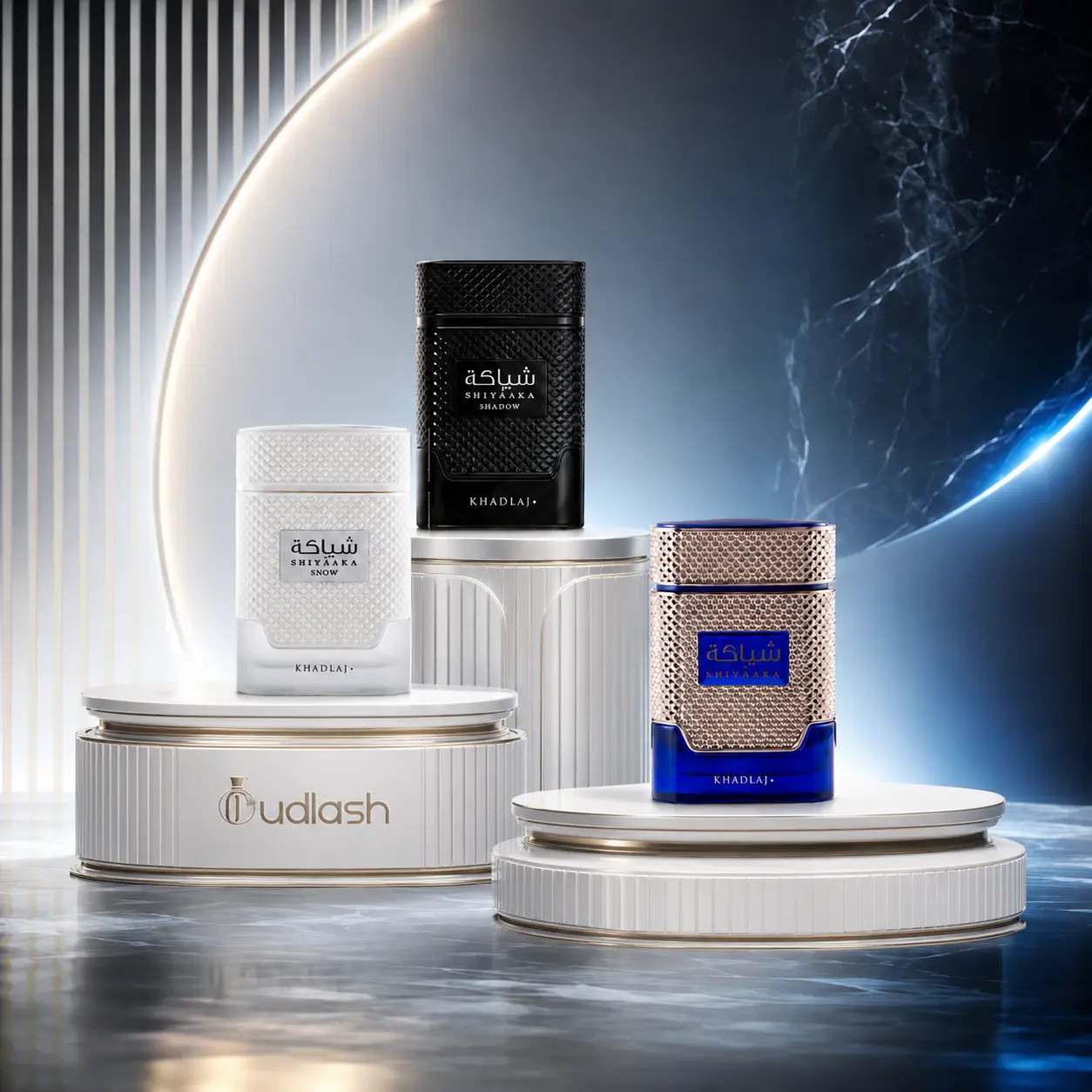 Oudlash Bundle | Shiyaaka Shadow + Shiyaaka Blue + Shiyaaka Snow | Unisex Fragrances | 100ML | Eau De Parfum | pink pepper, grapefruit, plum