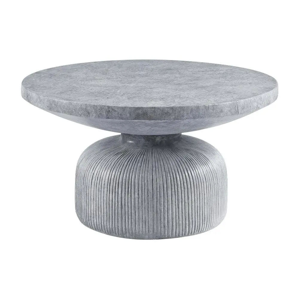 Cement Coffee Table Weathered Gray with Sturdy Construction and Modern Design