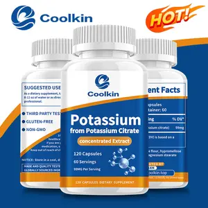 Coolkin Dietary Capsules, Potassium Mineral Supplement, Potassium Citrate Concentrate Extract, 120 capsules, 99 mg.