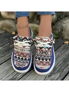 Ethnic Style Women's Loafers Men's Flats Comfortable One - Step Casual Shoes Breathable Lightweight Fashion Footwear