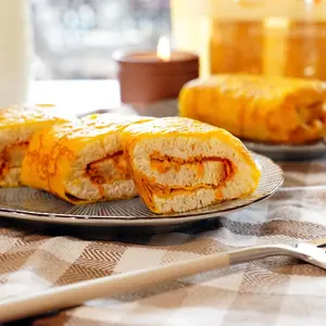 CC STAR Chicken Floss Egg-Wrapped Toast 12 oz - Savory Protein Pan-Fried Golden Egg Crust with Soft Bread, Perfect Nutritious Breakfast Snack