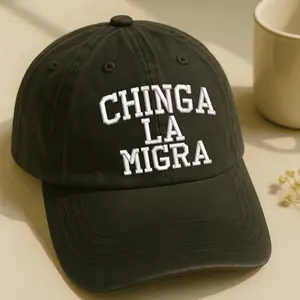 F*ck ICE Chinga La Mingra Embroidered Hat, Abolish ICE Baseball Cap, Immigration Rights Activists Cap, Socialist Dad Hat, FDT No More Deportation Hat