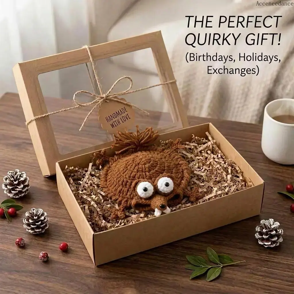 Handmade 3D Whimsical Crochet Squirrel Coaster - 1 Pc Tableware Coffee ...