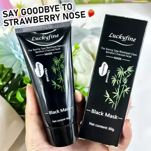 Luckyfine Bamboo Charcoal Blackhead Removal Mask - With Bamboo Charcoal - Tear - Off Mask for Blackhead Removal, Pore Cleansing, Say Goodbye to Strawberry Nose - 60g