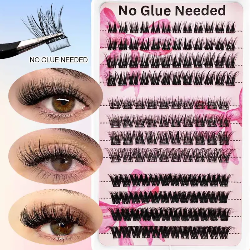 136 Pcs Self-Adhesive False Eyelashes, Cosmetic, Natural Look, Fine and Soft, DIY Lash Clusters, Perfect for Home Use, Easy Application