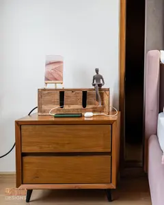 Cable Organizer Box - Handcrafted Acacia Wood