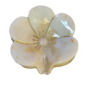 White & Gold Foil Flower Shaped Soap Dish. Epoxy Resin Soap Dish. Glam Self Draining Soap Holder.  Bathroom Decor