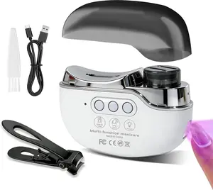 3-in-1 Electric Nail Clipper & Grinder Kit with Collector & LED Light,Baby Nail File,3-Speed Rechargeable Trimmer, Polisher & Storage for Babies, Kids,Seniors and Adults