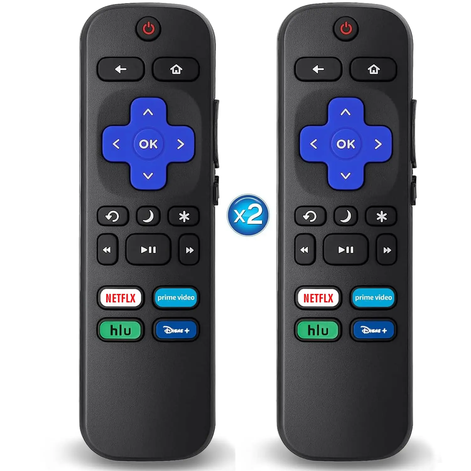 2Pcs Replacement Remote Control Compatible for Roku TV, Universal Remote Fit for Hisense/Onn/TCL/Sharp/Element/Philips/Hitachi/JVC/RCA/Insignia/Sanyo/