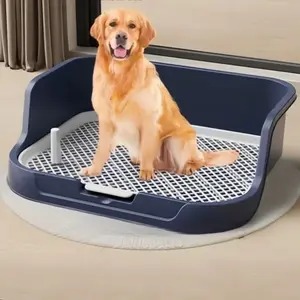 Large Pet Dog Toilet, Dog Training Toilet with Fence Wall Cover, Detachable Anti-Splash Potty Toilet, Potty Tray for Dogs