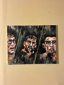 The Fighting Nerds Original Art Mixed Media Portrait