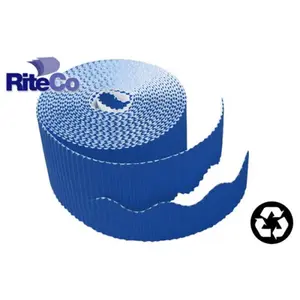 RiteCo Raydiant  Riteco Trim-It Corrugated Scalloped Decorative Border. Two .25 In. X 50 Ft. Strips Per Roll Dark Blue- 6 Rolls