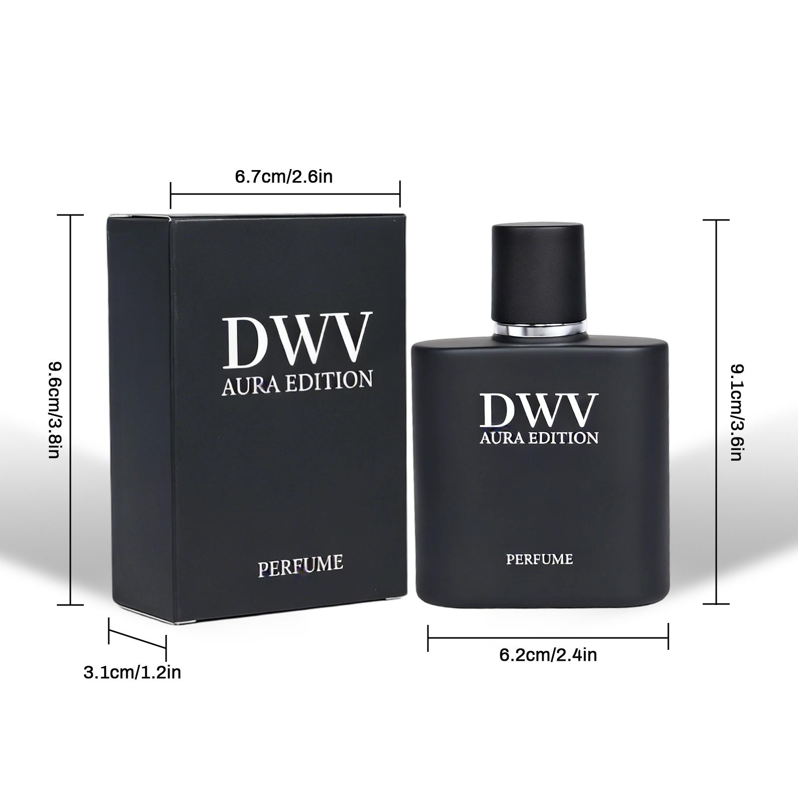 DWV AURA Eau de Parfum Unisex 50ml, a premium aromatic woody fragrance blending notes of cedar, patchouli, and amber; suitable for both men and women; a bold, Arabian-inspired scent; a luxurious gift
